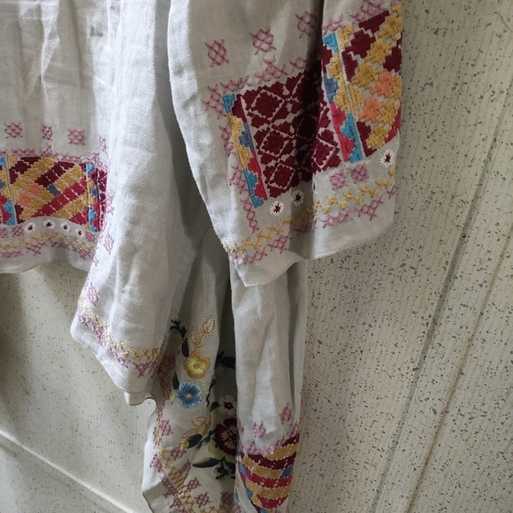 Johnny Was Boho Kimono Cardigan XL Aztec Embroidered Beige JW Los Angeles Clean - Picture 12 of 14